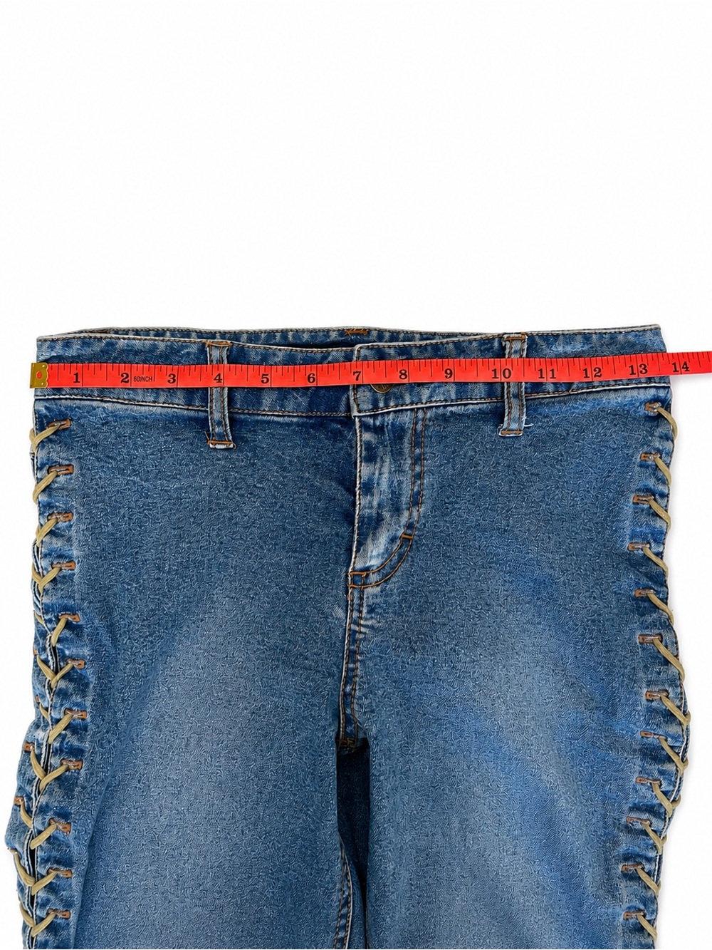 Mudd Blue Flare Jeans with Full Side Lace-Up - Picture 10 of 11